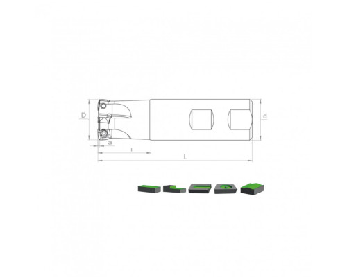 Корпус фрезы HST SDMT09 D35 W32 L150 Z04-H
