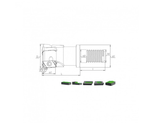 Корпус фрезы MHT(90) ZP10 D20 M10 L30 Z03-H