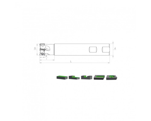 Корпус фрезы ST90 AO12 D16 W16 L150 Z02-H