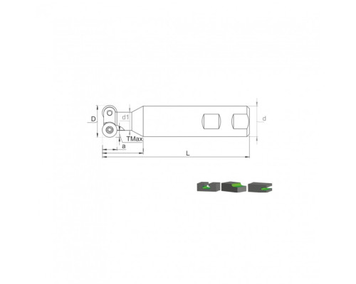 Корпус фрезы TF RD0702 D17 W16 L120 Z02 T3.5