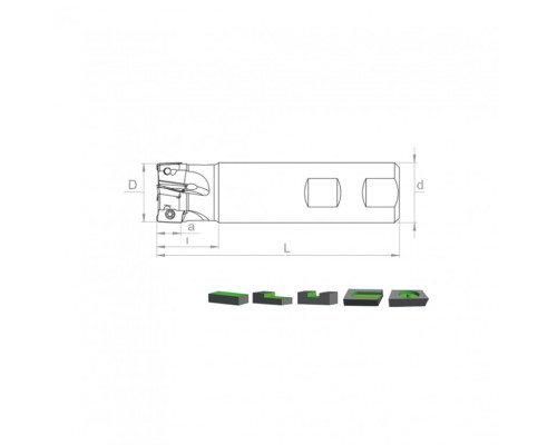 Корпус фрезы ST90 AD1505 D25 W25 L120 Z02
