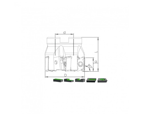 Корпус фрезы TK90 LNGU15 D100 A32 Z08-H
