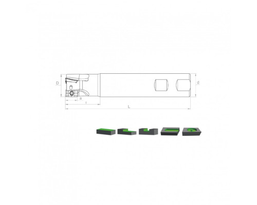 Корпус фрезы ST90 APKT06 D10 W10 L120 Z02-H
