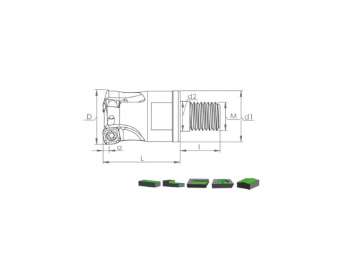 Корпус фрезы MHT XD09 D25 M12 L35 Z02-H