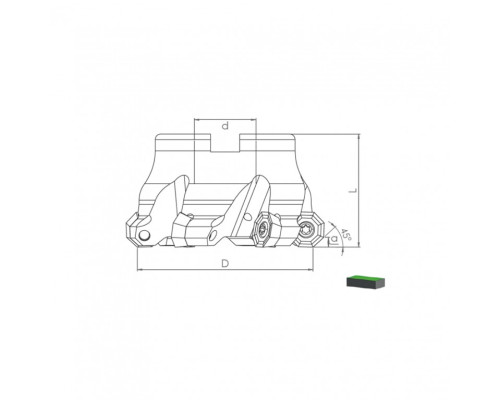 Корпус фрезы TK45 OD05 D63 A22 Z06-H