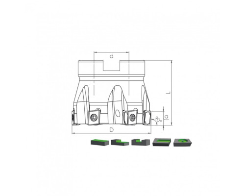 Корпус фрезы TK90 LN13 D50 A22 Z05-H