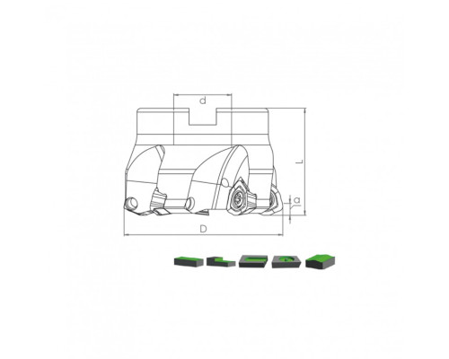 Корпус фрезы HTK WD08 D40 A16 Z04-H