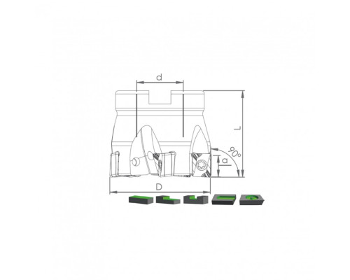 Корпус фрезы TK90 LQ11 D40 A16 Z04-H