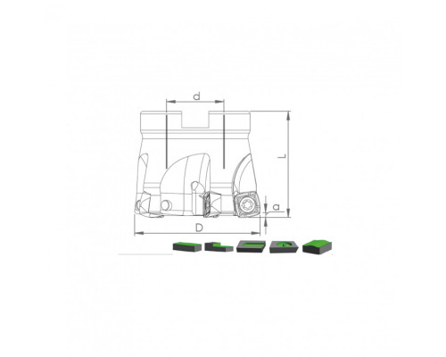 Корпус фрезы HTK XDLT09 D63 A22 Z06-H
