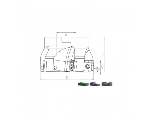Корпус фрезы TK90 490R-08 D50 A22 Z05-H