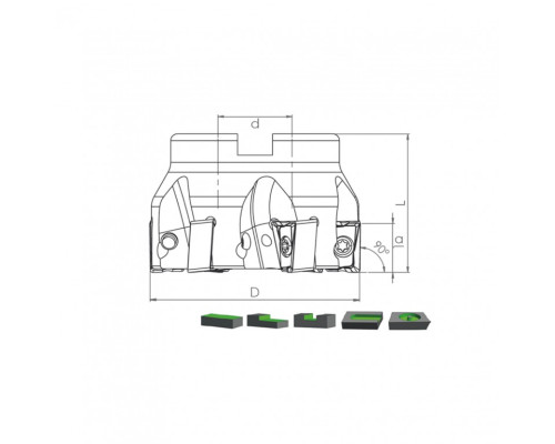 Корпус фрезы TK90 LN10 D40 A16 Z05-H