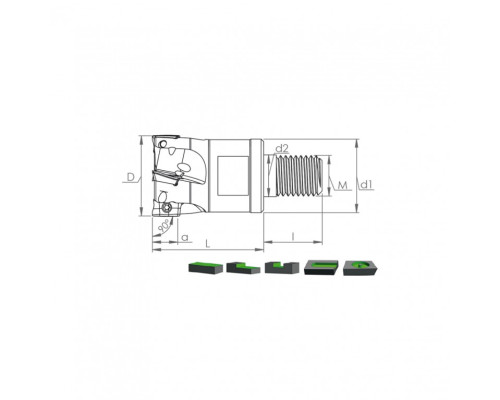 Корпус фрезы MT90 AX12 D16 M08 L25 Z02-H