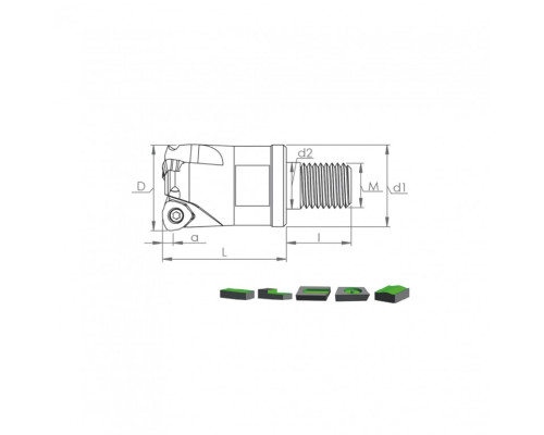 Корпус фрезы MHT JD09 D32 M16 L43 Z03-H