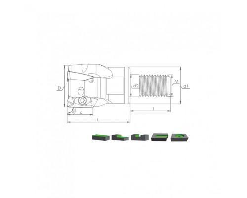 Корпус фрезы MT90 ED14 D32 M16 L43 Z04-H