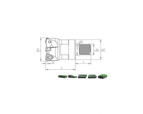 Корпус фрезы MHT WN09T3 D40 M16 L43 Z04-H