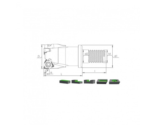 Корпус фрезы MT90 XN04 D20 M10 L30 Z03-H