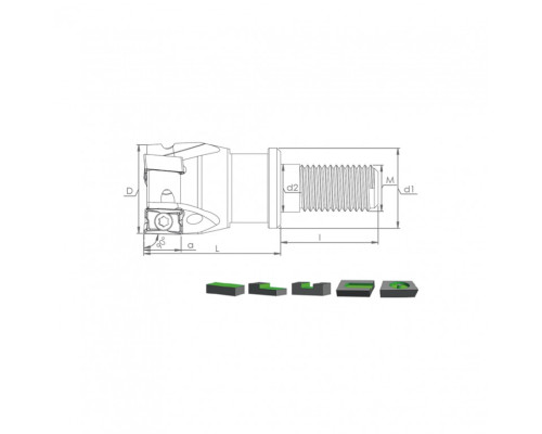 Корпус фрезы MT90 LN10 D32 M16 L43 Z04-H