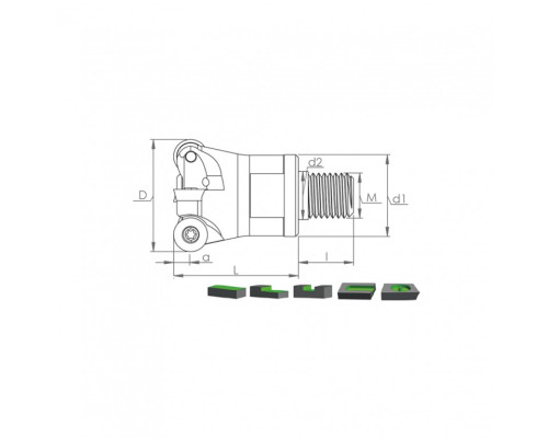 Корпус фрезы MT RPMT12 D40 M16 L43 Z04-H