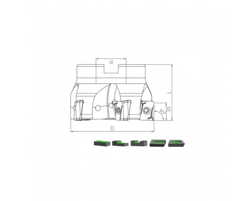 Корпус фрезы TK90 LNGX13 D50 A22 Z04-H