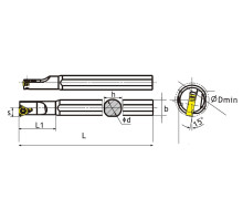 SEL1212H16-TX Резец (державка) для наружной резьбы