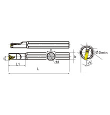 SEL1212H16-TX Резец (державка) для наружной резьбы