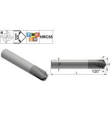 PMK42.z4.03.XX.57.SF120 TiAlN Фреза для снятия фасок твердосплавная по металлу