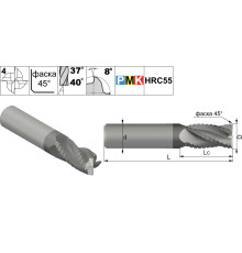 PMK10L.z4.03.11.57.37/40.F007.TiAlN Фреза концевая твердосплавная по металлу