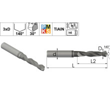 DPMK1.184.20.79.131.TiAlN Сверло твердосплавное по металлу 18,4 мм