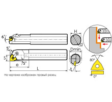 S25S-MWLNR08 Резец токарный (державка) расточной по металлу