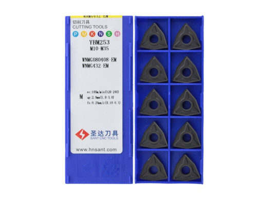 WNMG080408-EM-YBM253 Пластина токарная для нержавеющей стали, получистовая обработка для точения