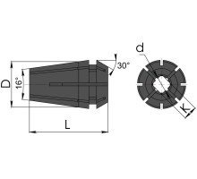 Цанга для метчика ER20G-M5-5,5-4,3