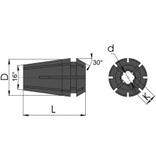 Цанга для метчика ER20G-M5-5,5-4,3