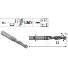 DPMK1.151.16.50.115.TiAlN Сверло твердосплавное по металлу 15,1 мм