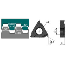 27VER-9.0TR-DM215 Пластина резьбовая трапецеидального профиля, угол 30°