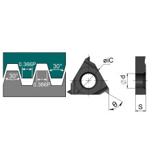 16ER-200TR-P-HR5225 Пластина резьбовая трапецеидального профиля, угол 30°
