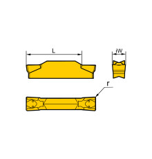 ZTED02503-MG-HR52522 Пластина отрезная, канавочная