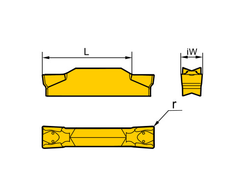 ZTED02503-MG-HR52522 Пластина отрезная, канавочная