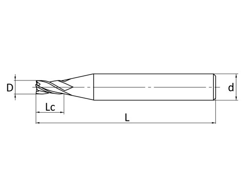 M2S0100LG Микрофреза твердосплавная концевая