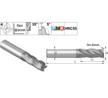 PMK60S.z4.03.09.50.35.F000 AlCrSiN Фреза концевая твердосплавная по металлу (хвостовик 4 мм)