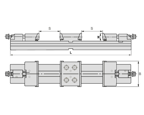 Тиски станочные прецизионные модульные двойные ZQ83 125x2x100