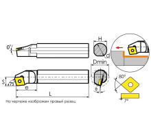 S16Q-SCKCL09 Резец токарный (державка) расточной по металлу