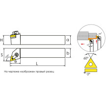 MTQNR2525M16 Резец токарный (державка) по металлу