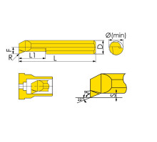 MUR-8-R0.2-L30-JF610M Мини-резец для продольного растачивания