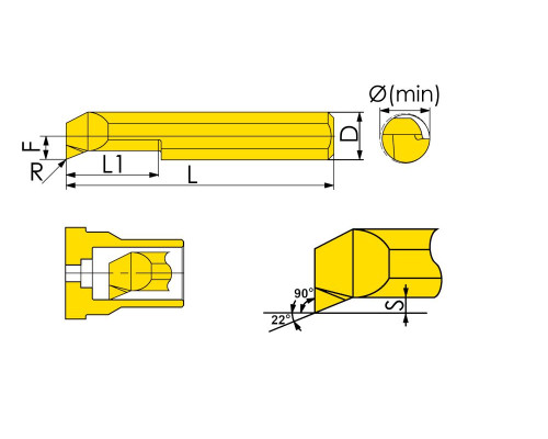 MUR-3-R0.1-L10-JF610M Мини-резец для продольного растачивания