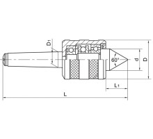 LC-MD-MT5A Центр вращающийся для средних нагрузок, конус Морзе 5