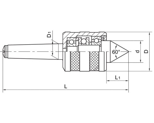 LC-MD-MT3A Центр вращающийся для средних нагрузок, конус Морзе 3