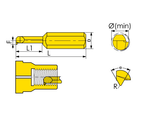 MIR-1-L5-A60-JF610M Мини-резец для нарезания внутренней резьбы неполного профиля