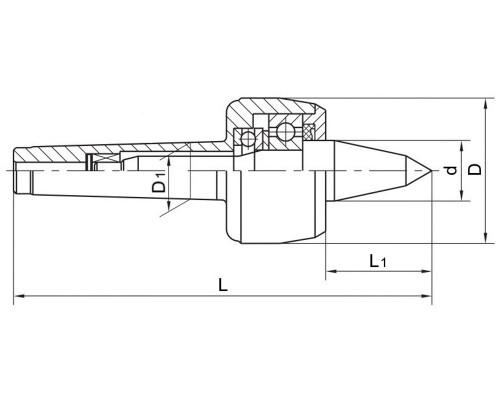 M11/101-MS1 Центр вращающийся высокоточный типа M11, конус Морзе 1