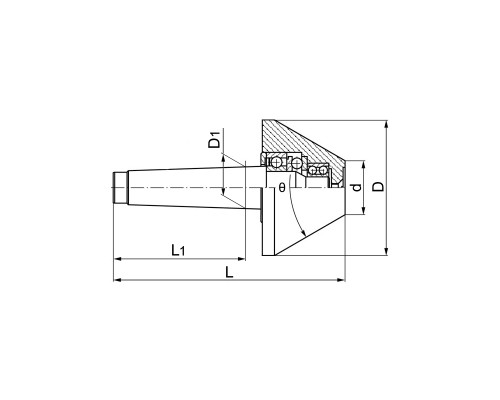 LC-BN-MT2-80 Центр вращающийся грибковый D=80 мм, угол 60°, конус Морзе MTB2
