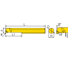 PSBPR5-25L-R0.15 TiAlN Мини-резец для продольного растачивания